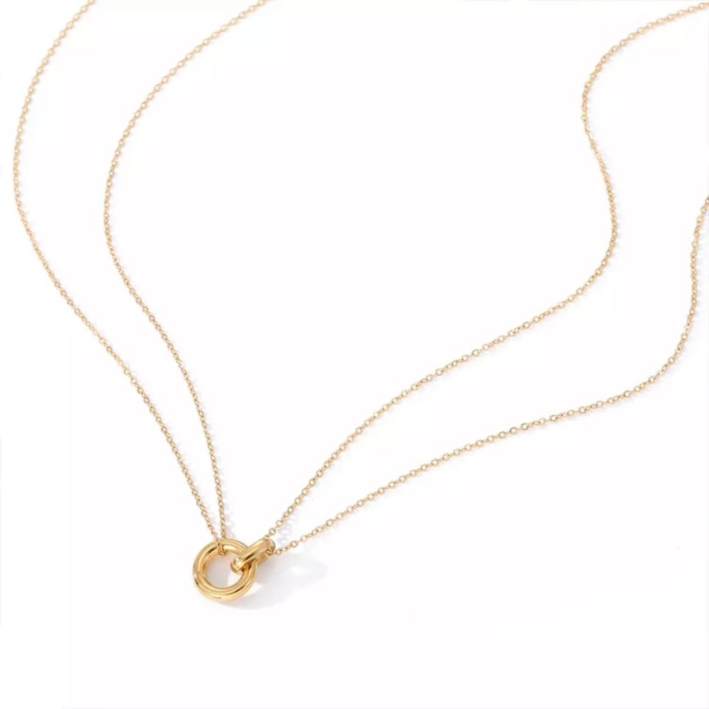 ⚜️𝟯𝟬%𝗢𝗙𝗙 𝗯𝘂𝗻𝗱𝗹𝗲𝘀 𝟯+⚜️ NEW Interlocked Stainless Steel Necklace - Picture 11 of 15